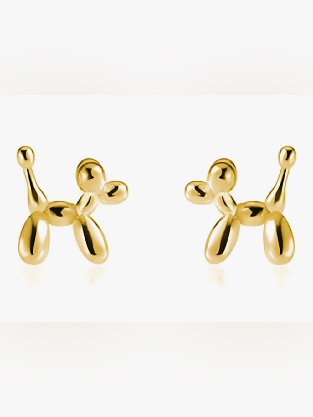 Adorable  Neiman Marcus 18KT Gold Vermeil Balloon Dog Stud earrings